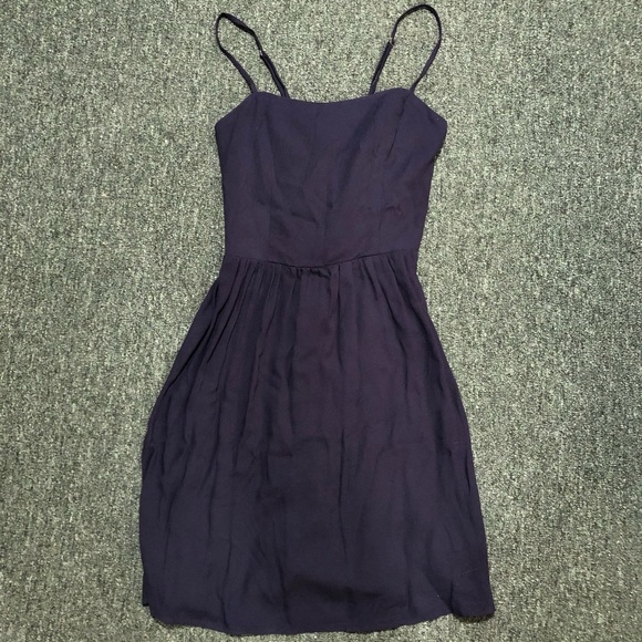NWT Forever 21 Navy Blue Lace-Up Fit and Flare Dress - Picture 7 of 8